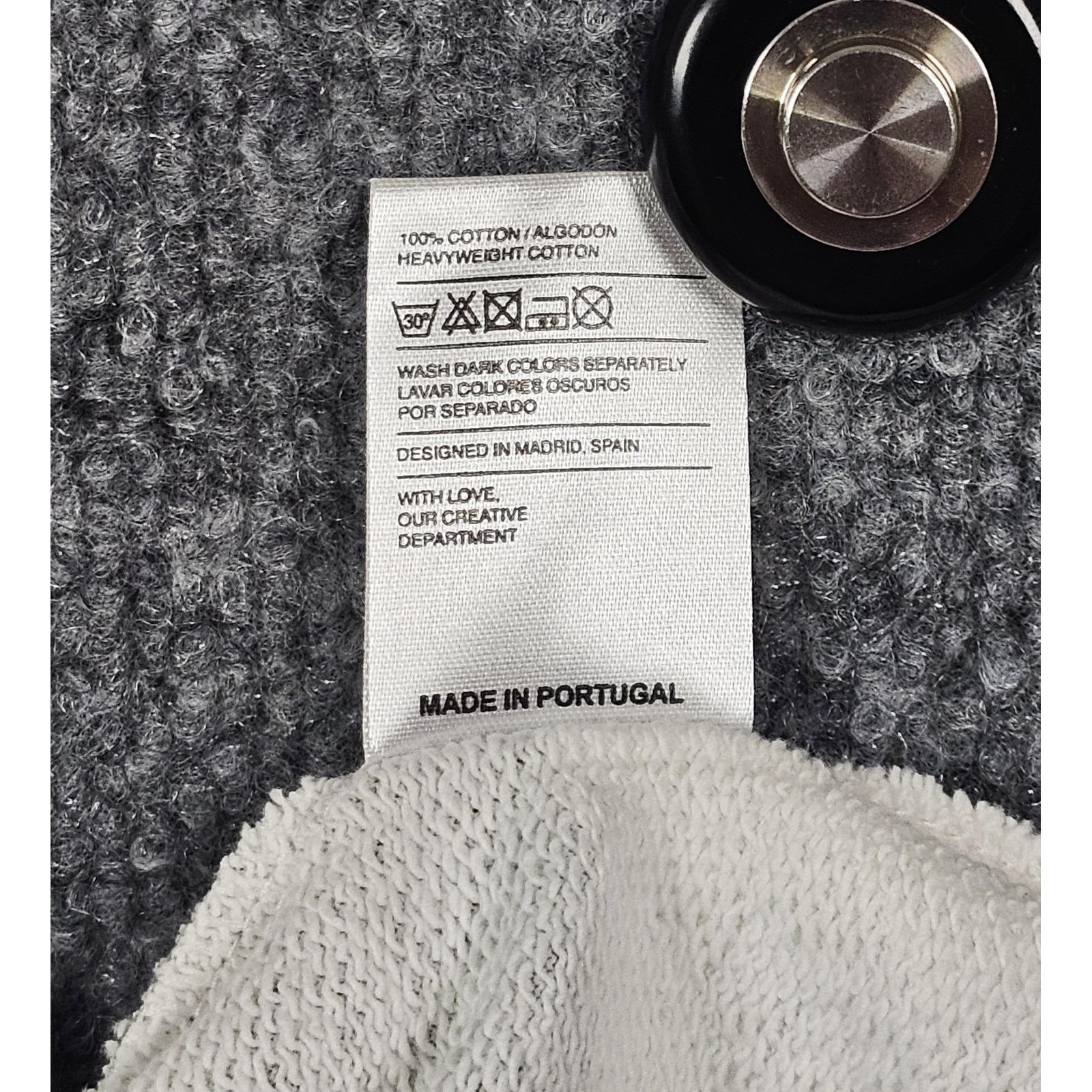Scuffers Striped Polo Sweatshirt Size Small Embroidered Terry Lined — image 5 of 5